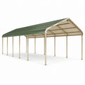 Metall-Carport 600 × 300 × 270 cm mit Satteldach in Grün/Beige