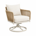 Drehbarer Sessel 78 × 75 × 86 cm in Creme/Natur mit Seilgeflecht
