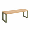 Gartenbank aus Holz und Metall, Natur/Grün, 120 × 40 × 45 cm